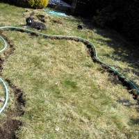 Photo Thumbnail #1: Staked out 13' X 8'. Cut design using garden...