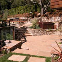 Photo Thumbnail #9: Flagstone patio view from lawn.