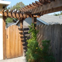 Photo Thumbnail #4: Side yard gate. Used 6x6 posts, which matched...