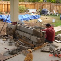 Photo Thumbnail #7: Installation of the stone veneer  There is a...