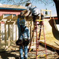 Photo Thumbnail #1: SonInLaw on the ladder ...