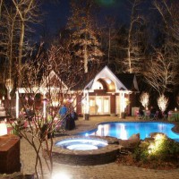 Photo Thumbnail #1: Night view of our pool area.