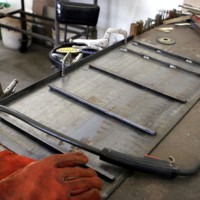 Photo Thumbnail #4: Assembling the side panel. The 1/4 inch angle...