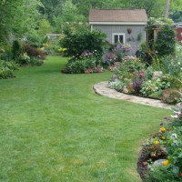 Photo Thumbnail #1: view of backyard from house. Yard is divided,...