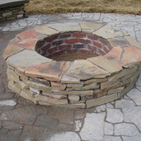 Photo Thumbnail #5: firepit; made from cinder-block, then faced...