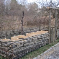 Photo Thumbnail #1: 4 - 3'x6' raised beds enclosed by wattle fence...