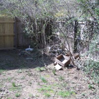 Photo Thumbnail #5: BEFORE: A bunch of trash along the fence