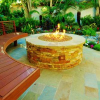 Photo Thumbnail #8: Firepit surrounded by custom bench