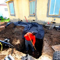 Photo Thumbnail #6: The building of the pondless waterfall has begun