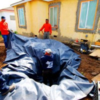 Photo Thumbnail #12: the liner is laid for the waterfall