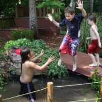 Photo Thumbnail #13: We used two molded ponds, put a bridge between...