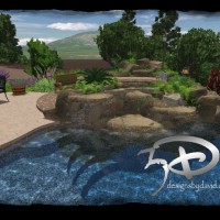 Photo Thumbnail #3: rock waterfall design, pool, swimming pool in...