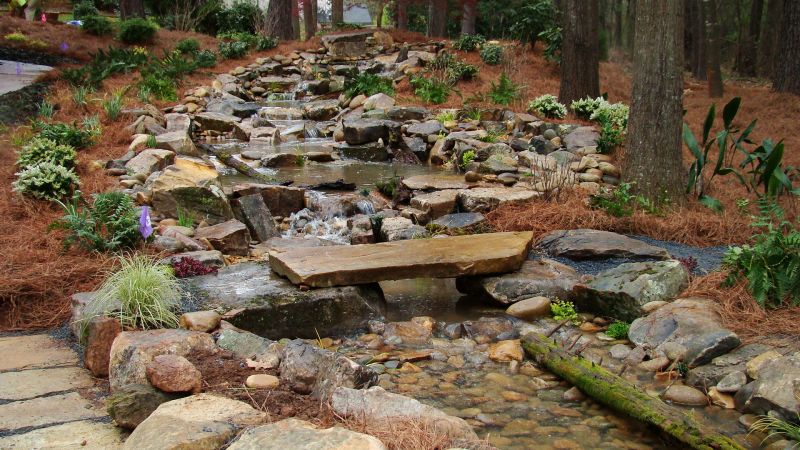 Cascading stream and waterfall