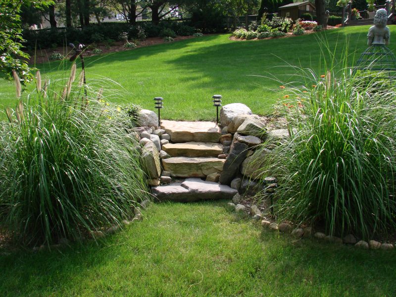 Stairs between garden areas