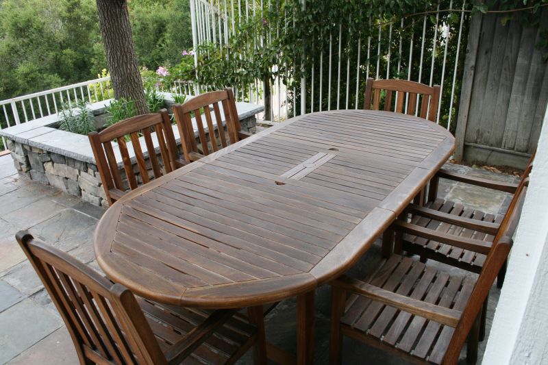 After sanded and teak oil is applied.