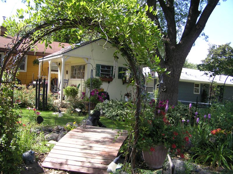 Cottage Garden around a small building