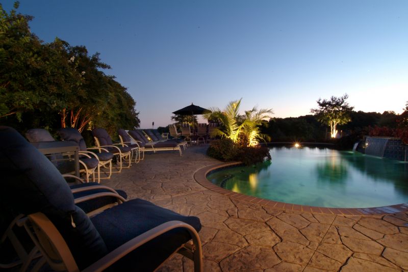 Stamped Concrete Patio by a Pool