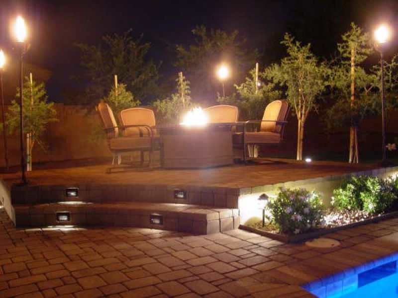 Outdoor Patio Lighting on Stairs