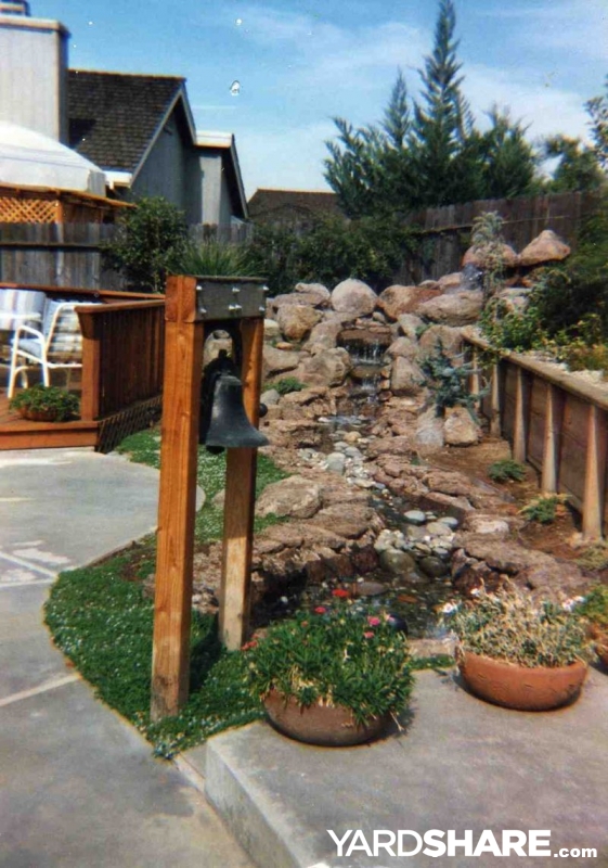 side & rear yard water feature YardShare example