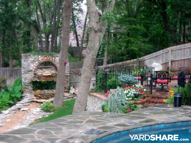 Backyard Paradise compact spa and pool layout