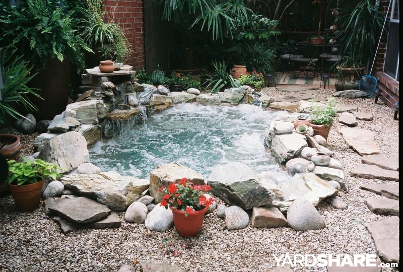 Small yard spa and patio from a real YardShare garden